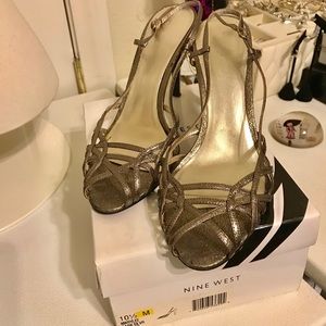 Nine West strapped heels. Size 10.5 fits size 10.